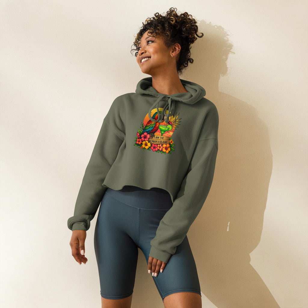 Parrothead Crop Hoodie: Jimmy Buffett Margaritaville Party Top
