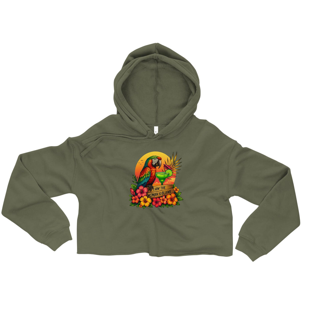 Parrothead Crop Hoodie: Jimmy Buffett Margaritaville Party Top