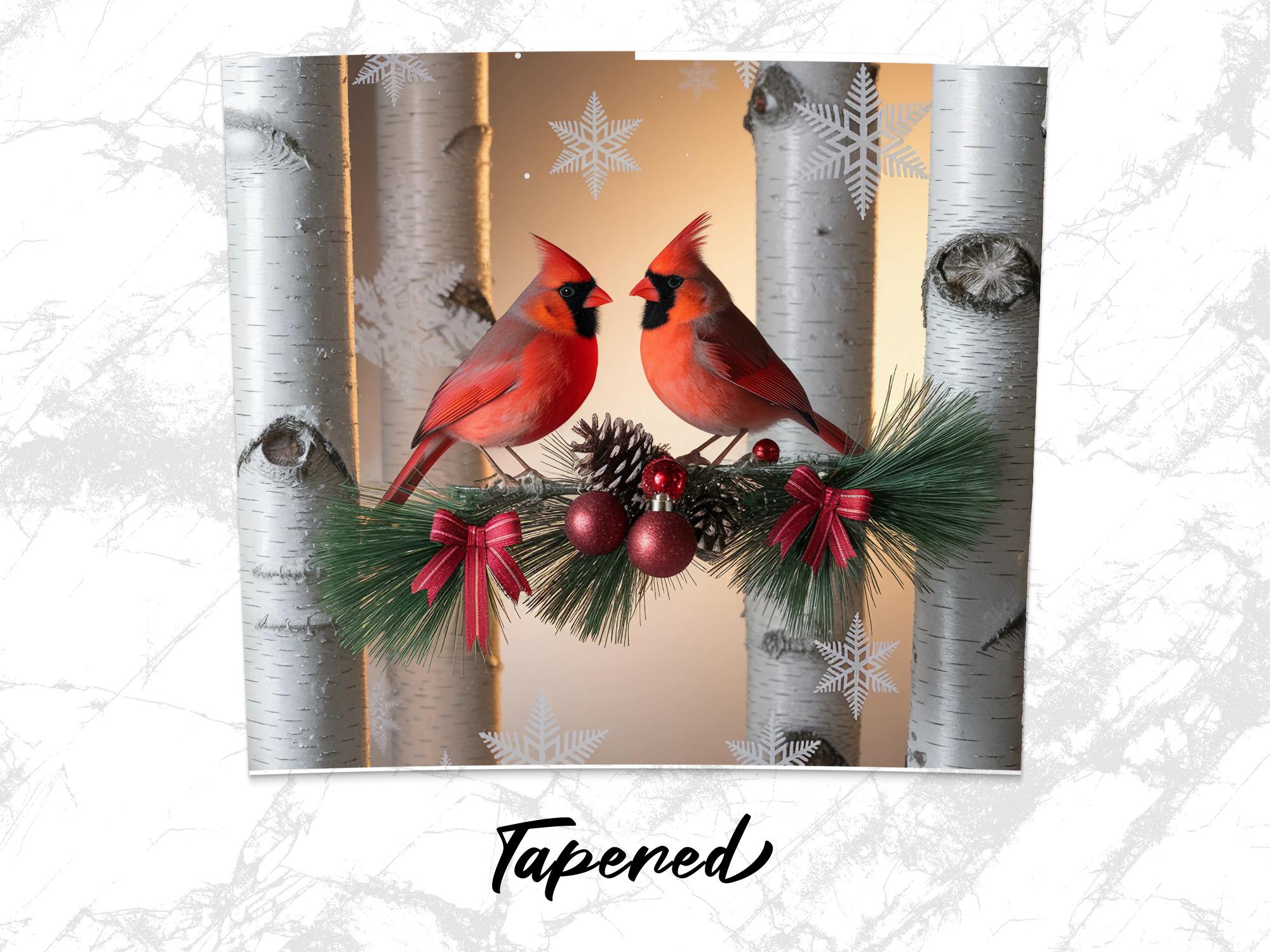 Cardinal Tumbler Wrap: Winter Bird Christmas Design (PNG Digital Download)