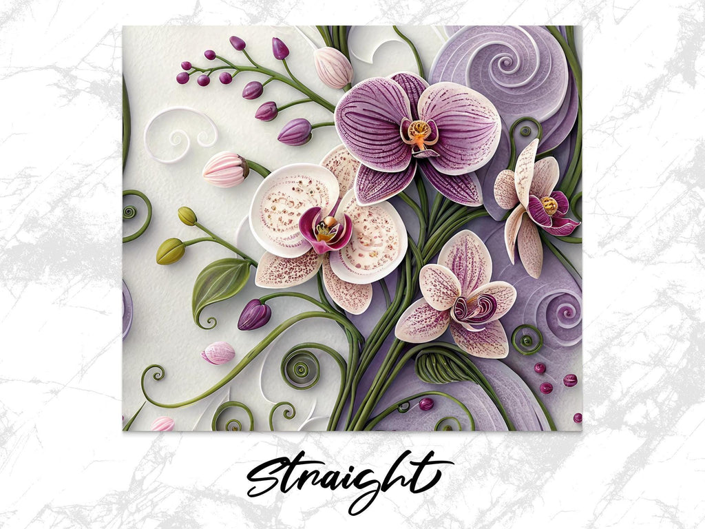 Orchid Tumbler Wrap: Purple Floral 20oz Skinny Tumbler PNG (Digital Download