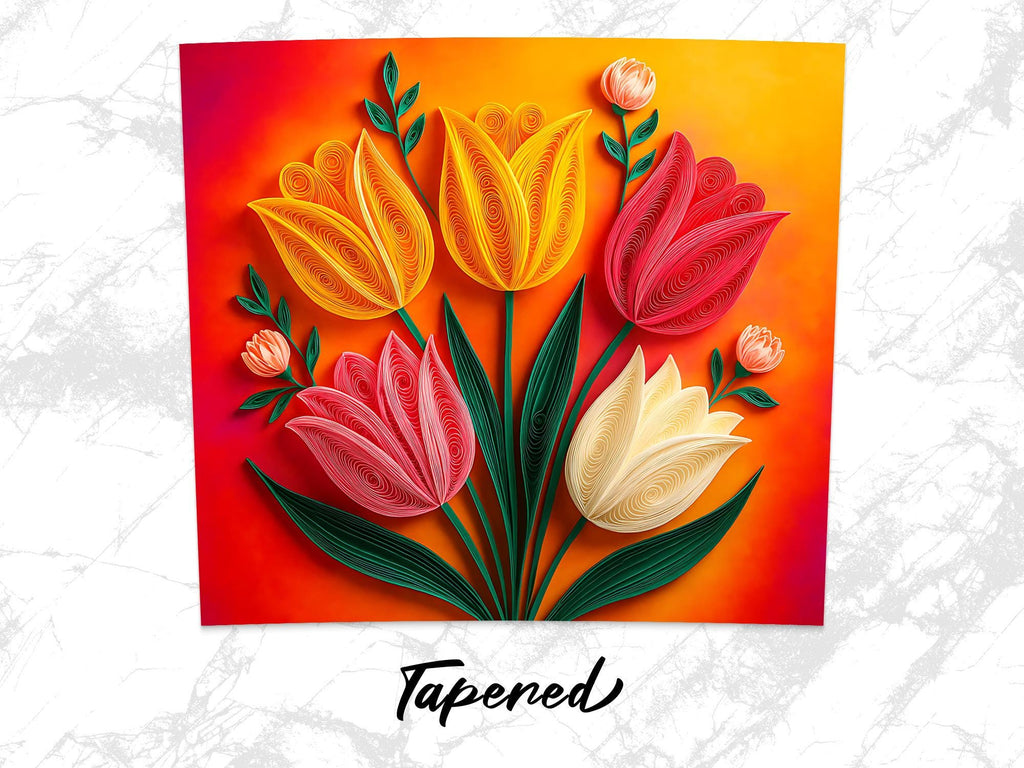 Paper Quilling Tumbler Wrap, Floral Tumbler PNG, Flower Sublimation Design, Colorful Tulip Tumbler, 20oz Skinny Tumbler, Digital Download