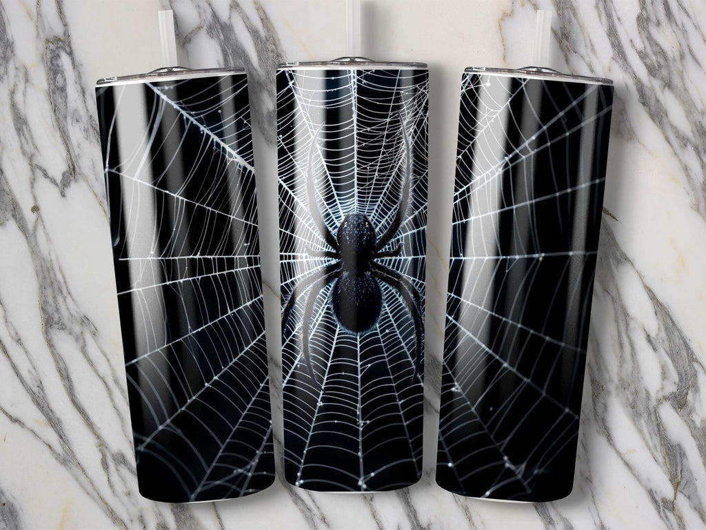 Spider Web Tumbler Wrap: Spooky Halloween Sublimation Design (Digital Download