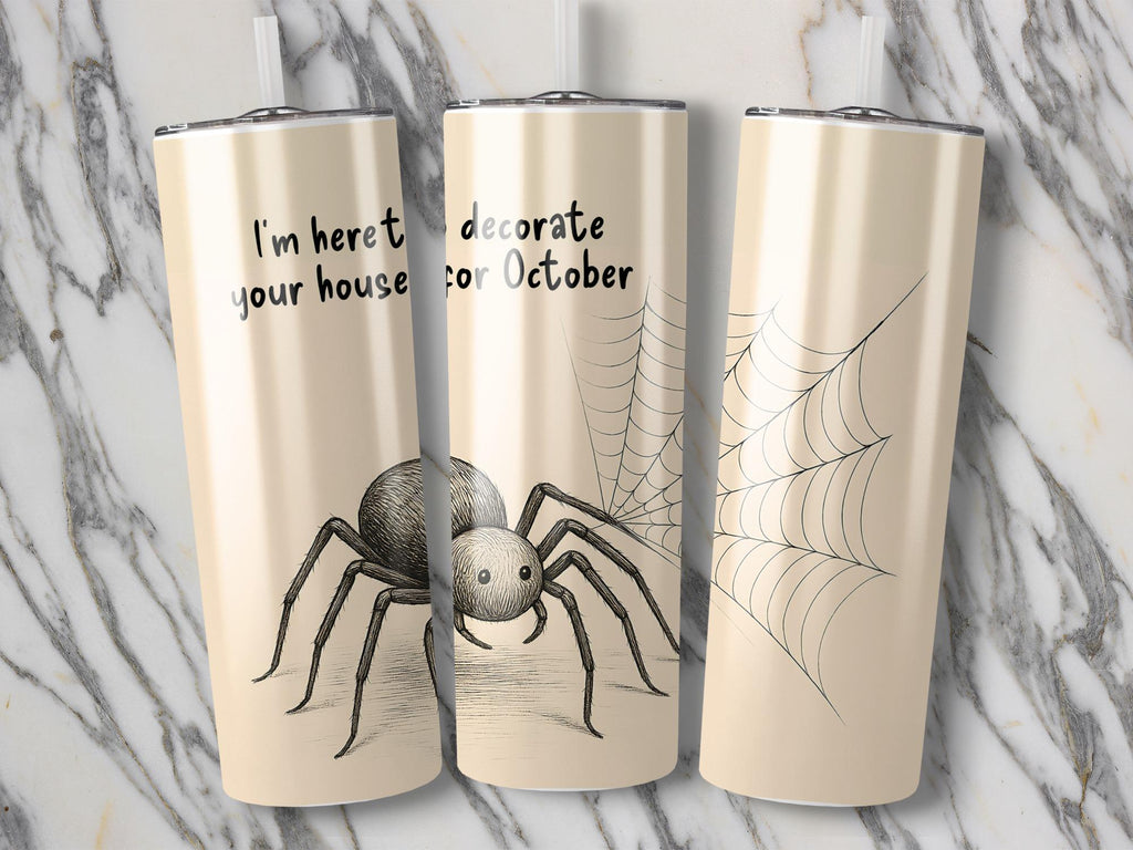 Halloween Spider Tumbler Wrap: Spooky Season 20oz Design (Digital Download)