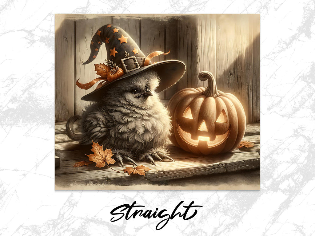 Halloween Chicken Tumbler Wrap: Spooky Pumpkin Design (Digital Download)