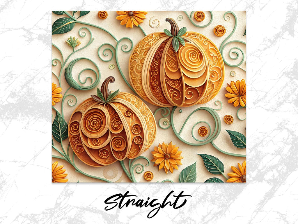 Floral Pumpkin Tumbler Wrap: Fall Sublimation Design (Digital Download)