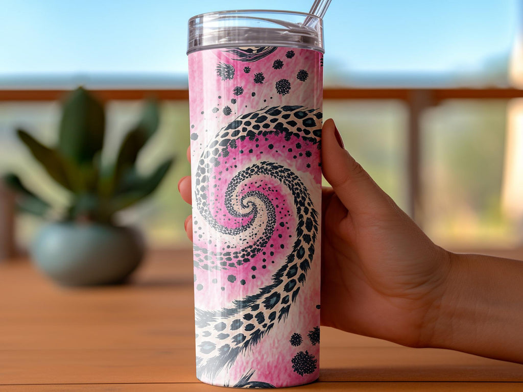 Pink Leopard Tumbler Wrap: Sublimation Skinny Tumbler Design (Digital Download)