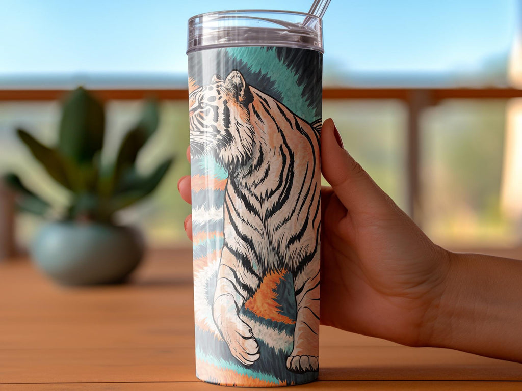 Tiger Tumbler Wrap PNG: Striped Fur Sublimation Design (Digital Download)