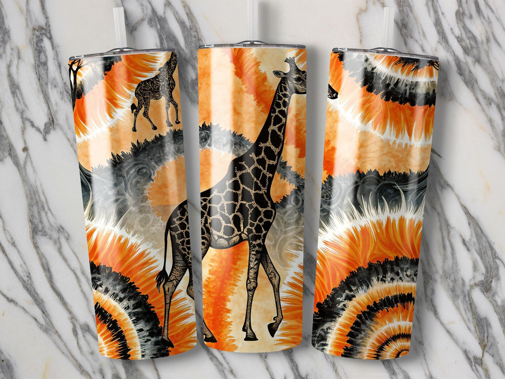Giraffe Tumbler Wrap PNG: Tie Dye Animal Print, 20 oz Skinny Tumbler (Digital Download)