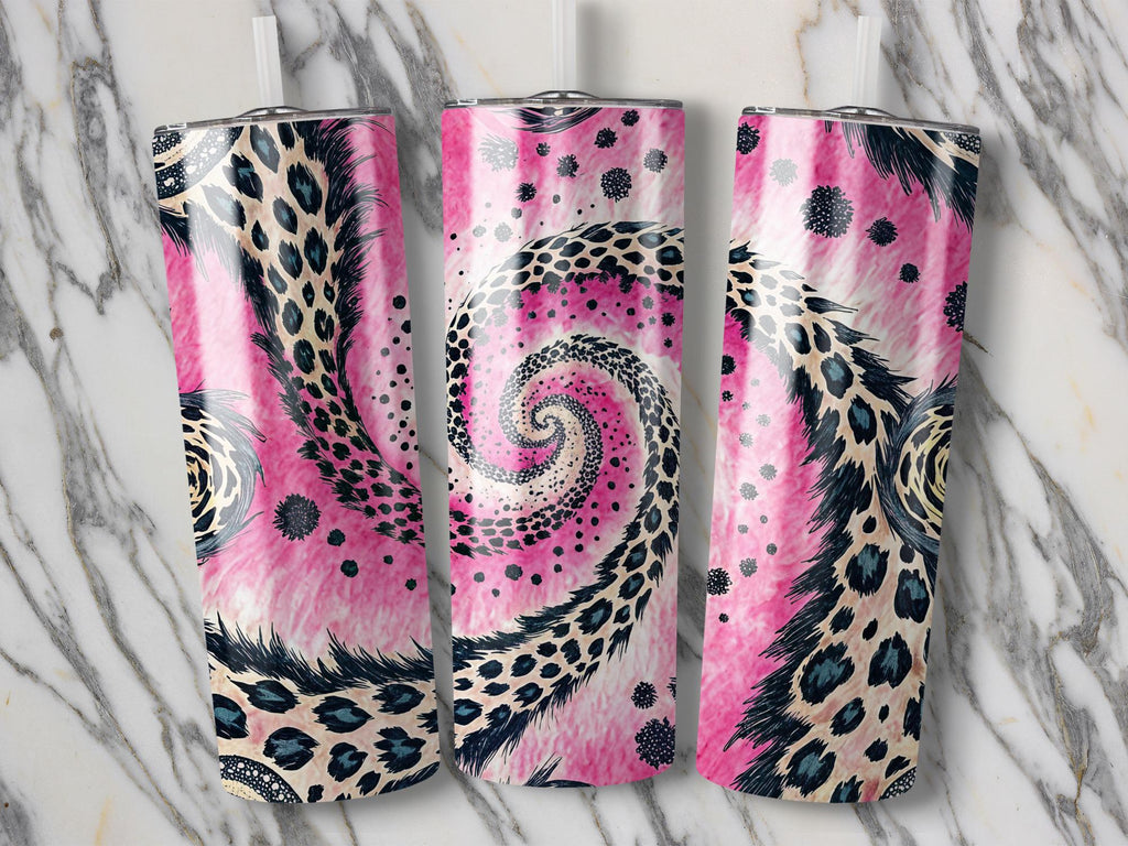 Pink Leopard Tumbler Wrap: Sublimation Skinny Tumbler Design (Digital Download)