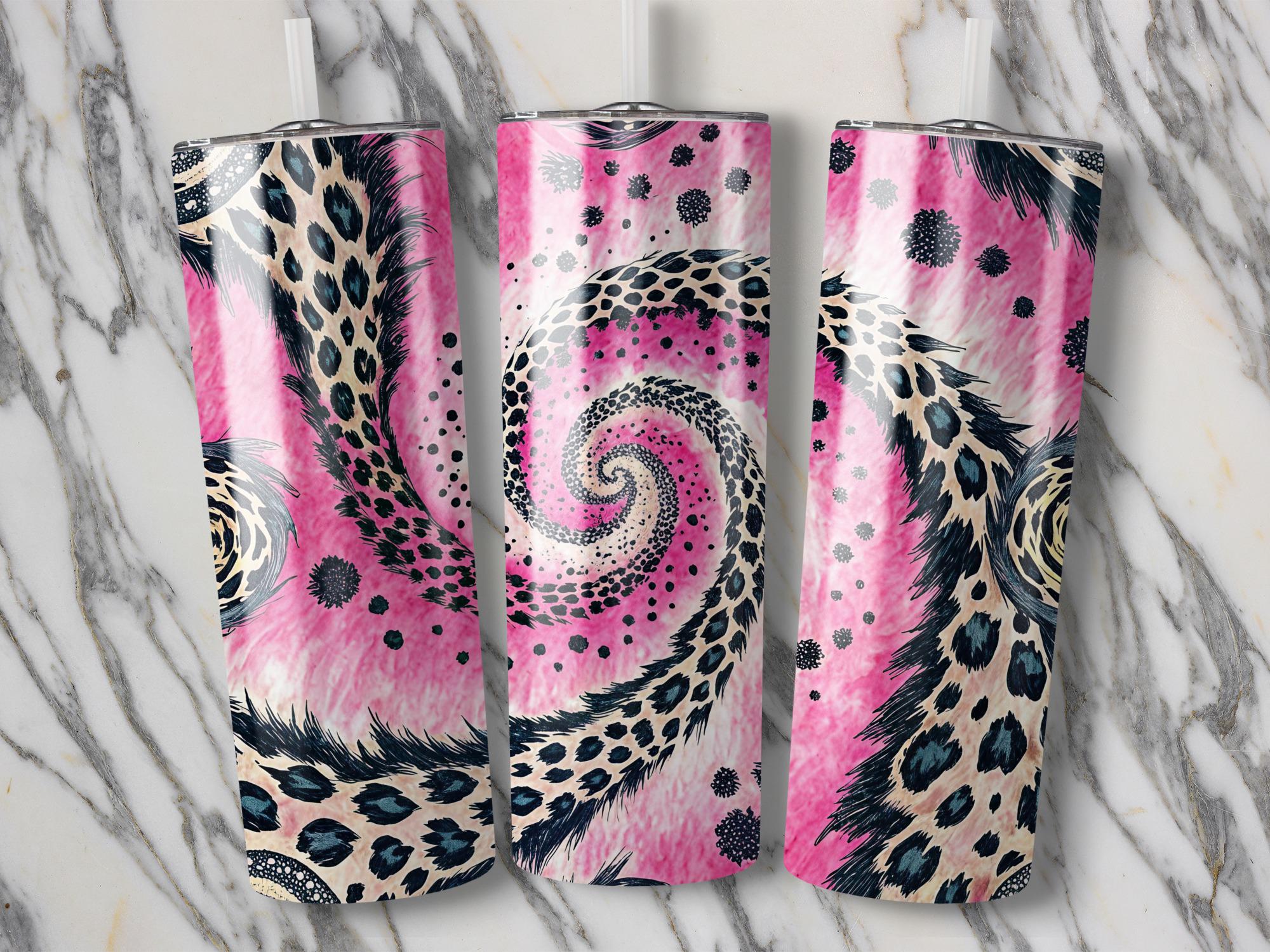 Pink Leopard Tumbler Wrap: Sublimation Skinny Tumbler Design (Digital Download)