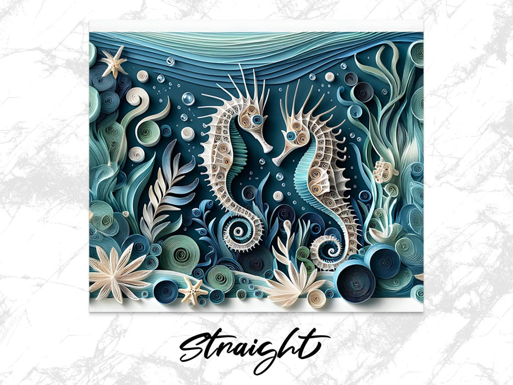 Seahorse Tumbler Wrap, 20oz Skinny Tumbler PNG, Ocean Sea life Sublimation Designs, Ocean Life Tumbler Wrap, Digital Download