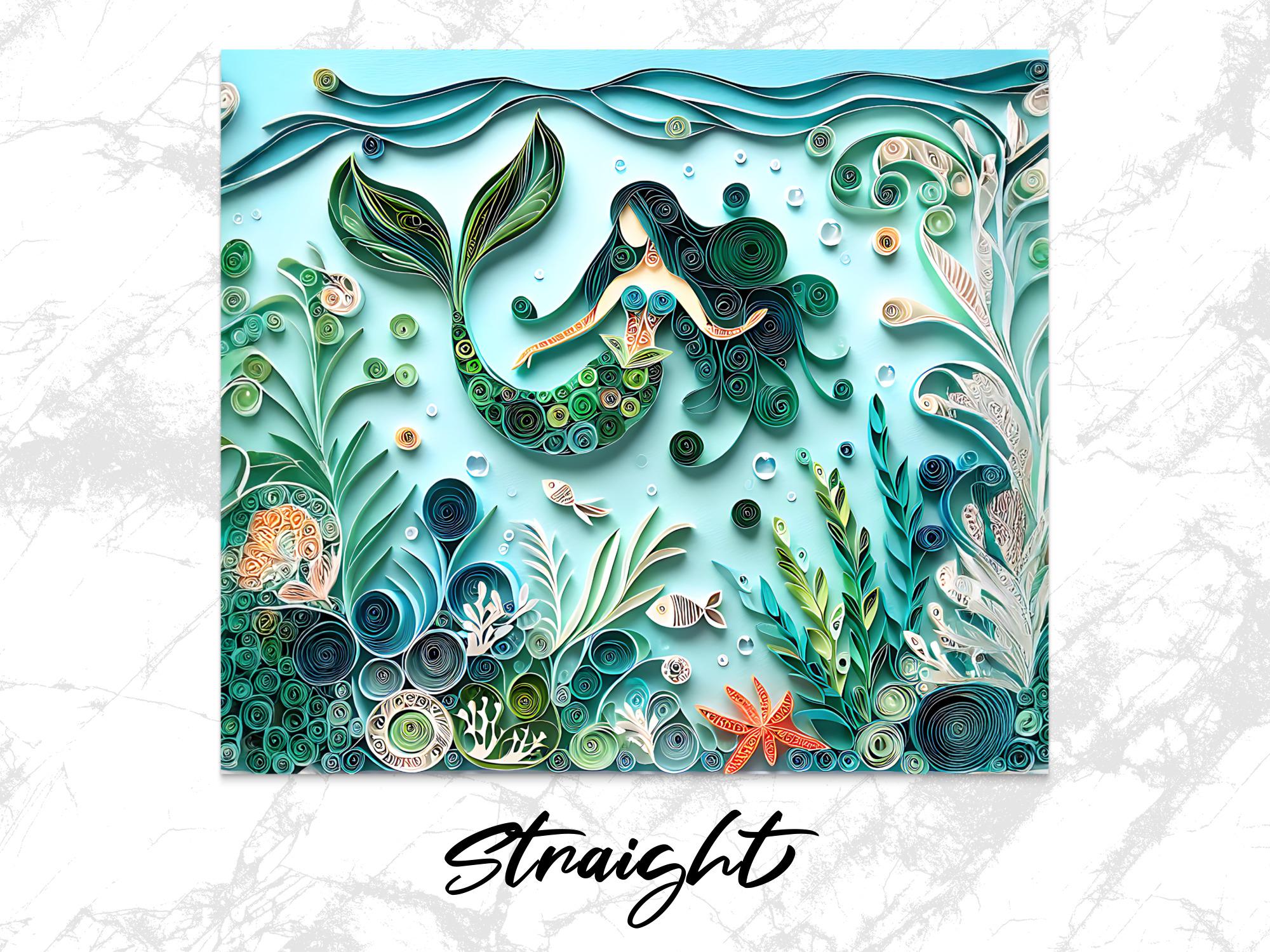 Mermaid Tumbler Wrap: Paper Quilling Under The Sea Design (Digital Download