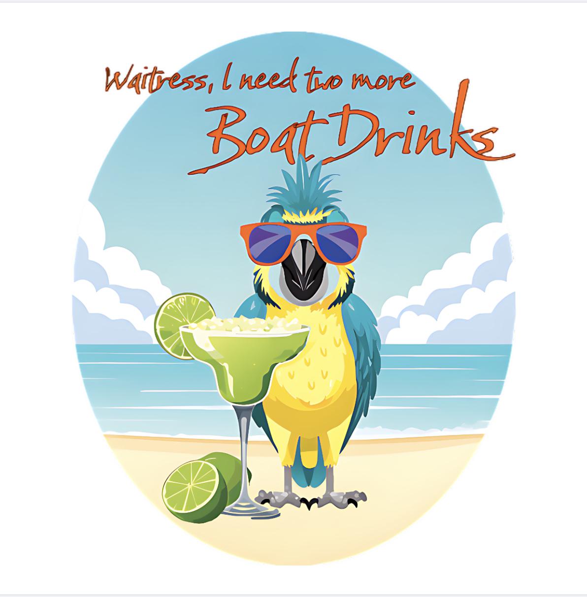 Boat Drinks T-Shirt Design: Jimmy Buffett PNG, SVG, JPEG (Digital Download