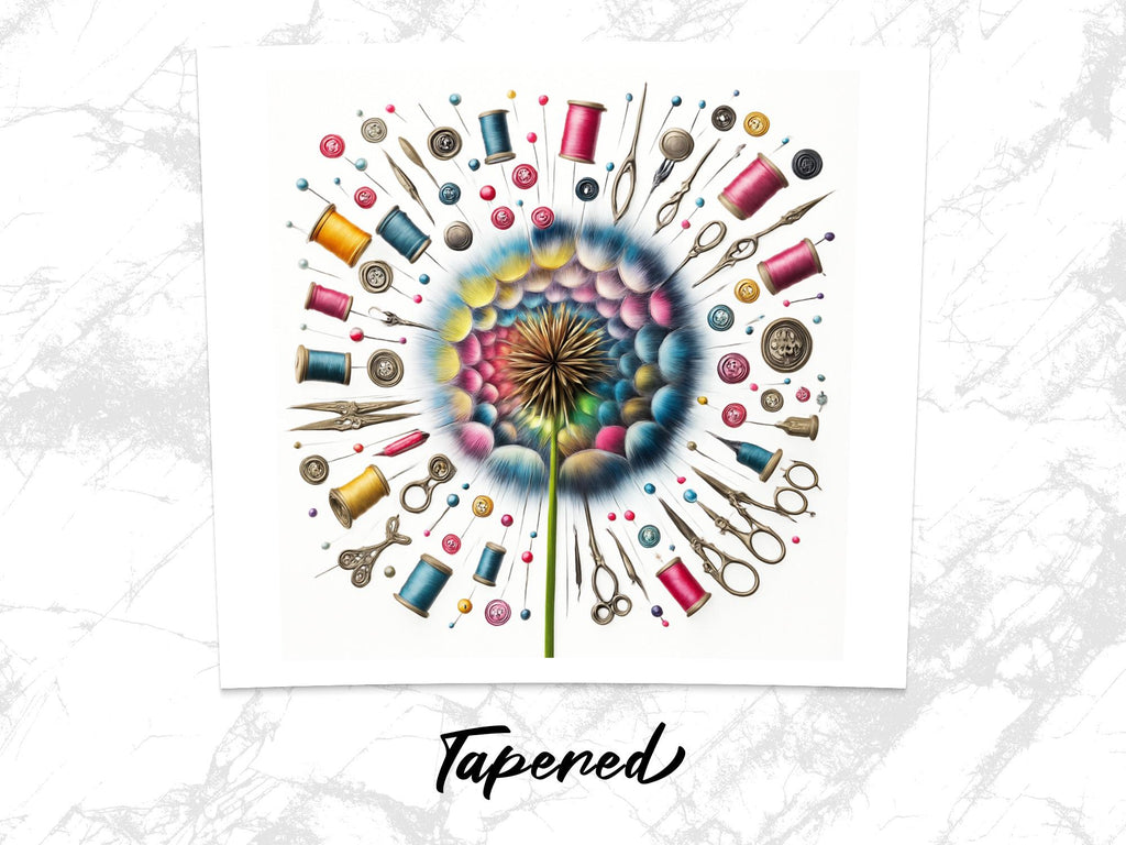 Sewing Dandelion Tumbler Wrap: Colorful PNG Design (Digital Download)