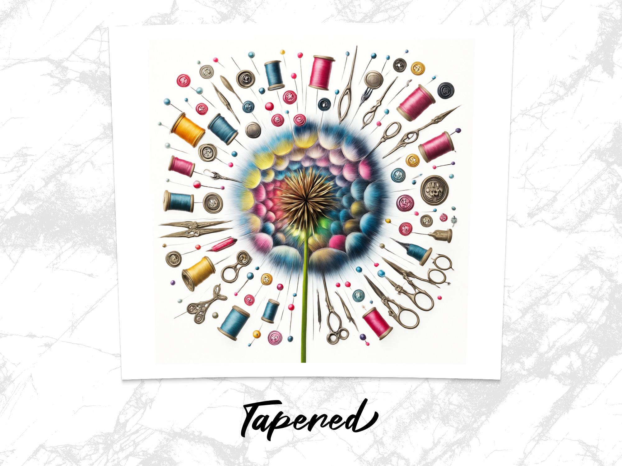 Sewing Dandelion Tumbler Wrap: Colorful PNG Design (Digital Download)