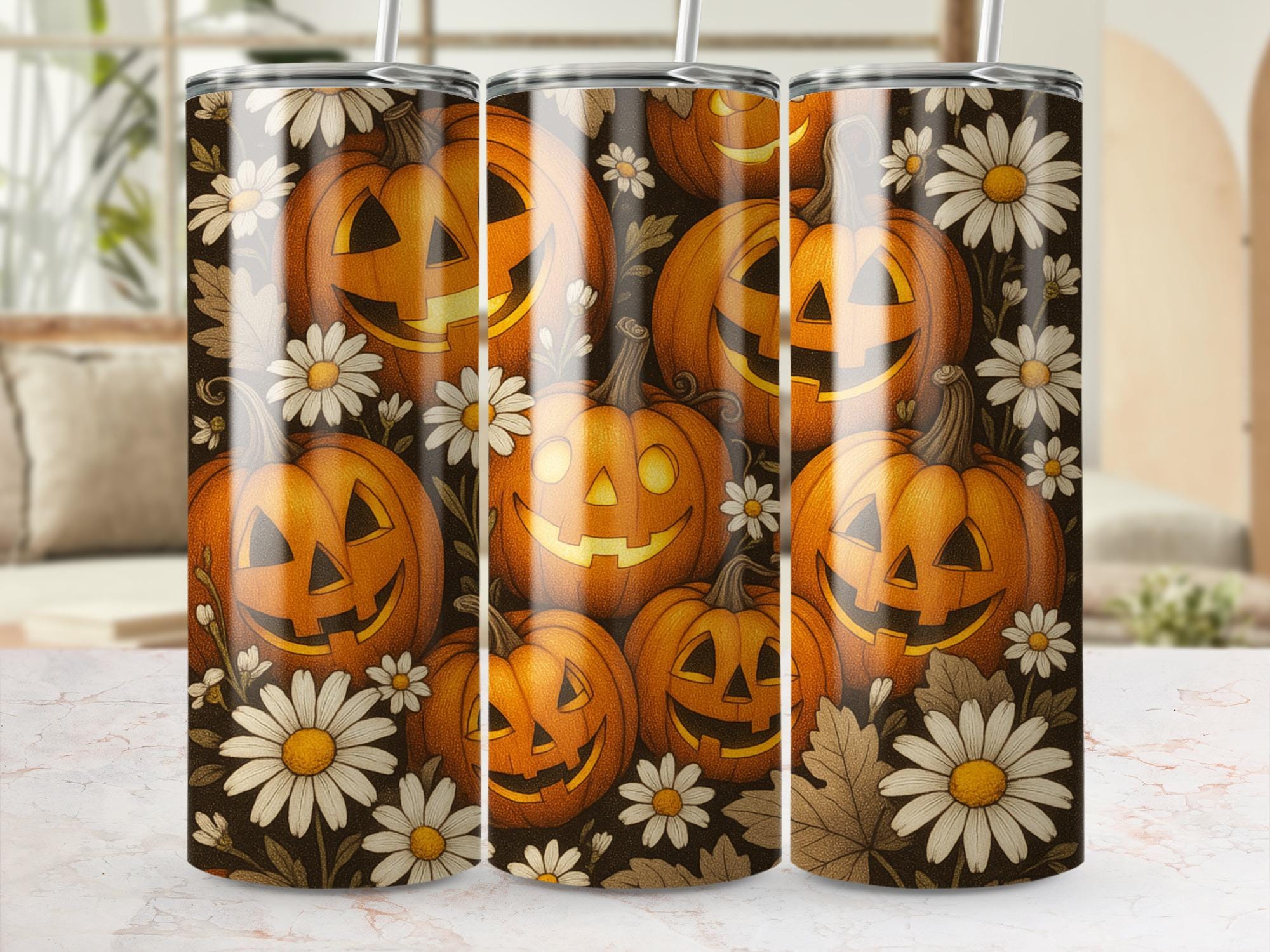 Jack O' Lantern Sublimation Design: Halloween T-Shirt & Tumbler (Digital Download)