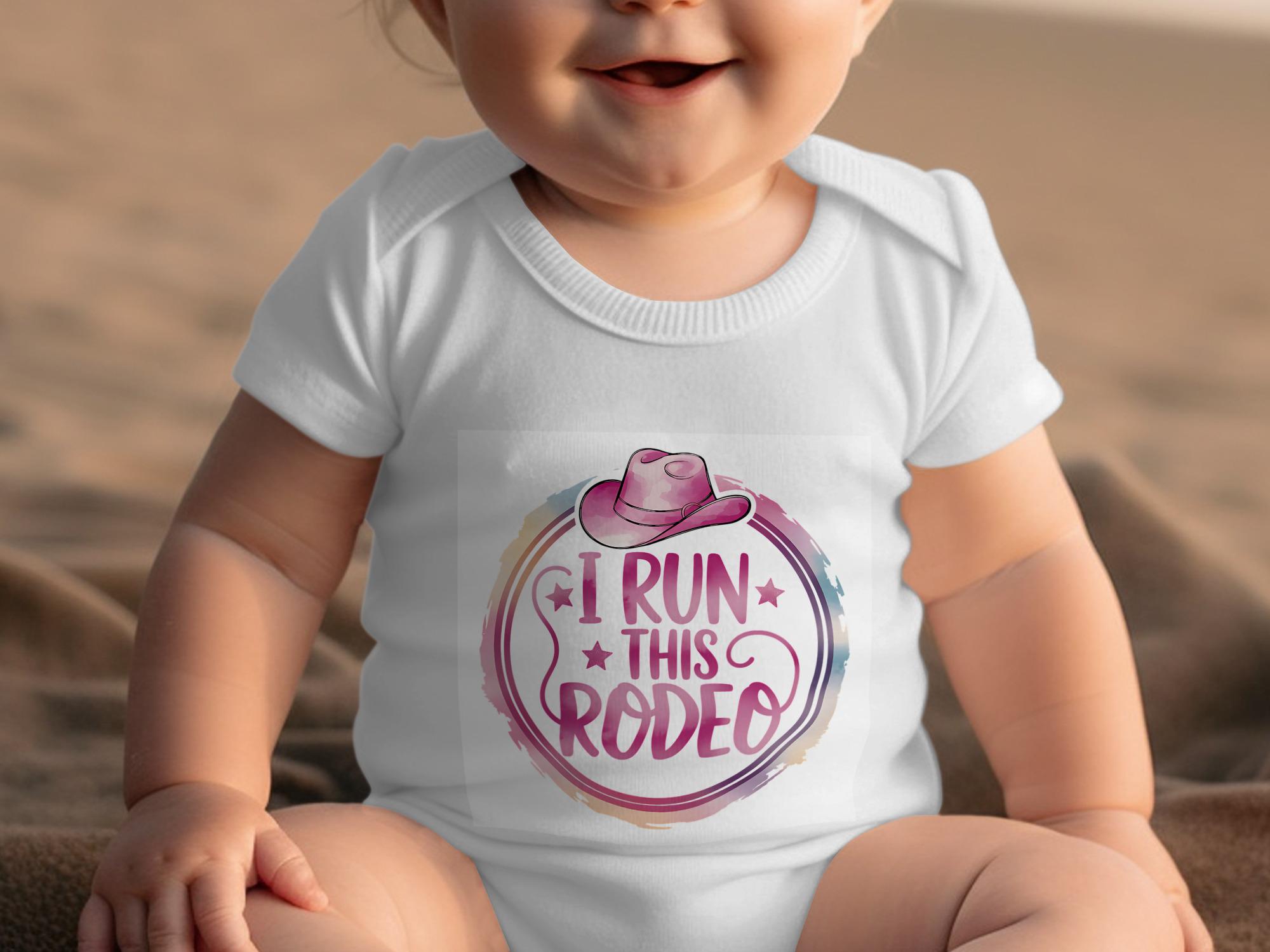 I Run This Rodeo T-Shirt, Rodeo Onesie, Cowgirl T-Shirt, Cowgirl Gift, Baby gift, Pink Rodeo Hat, Baby Shower Gift, Cowgirl Baby Outfit,gift