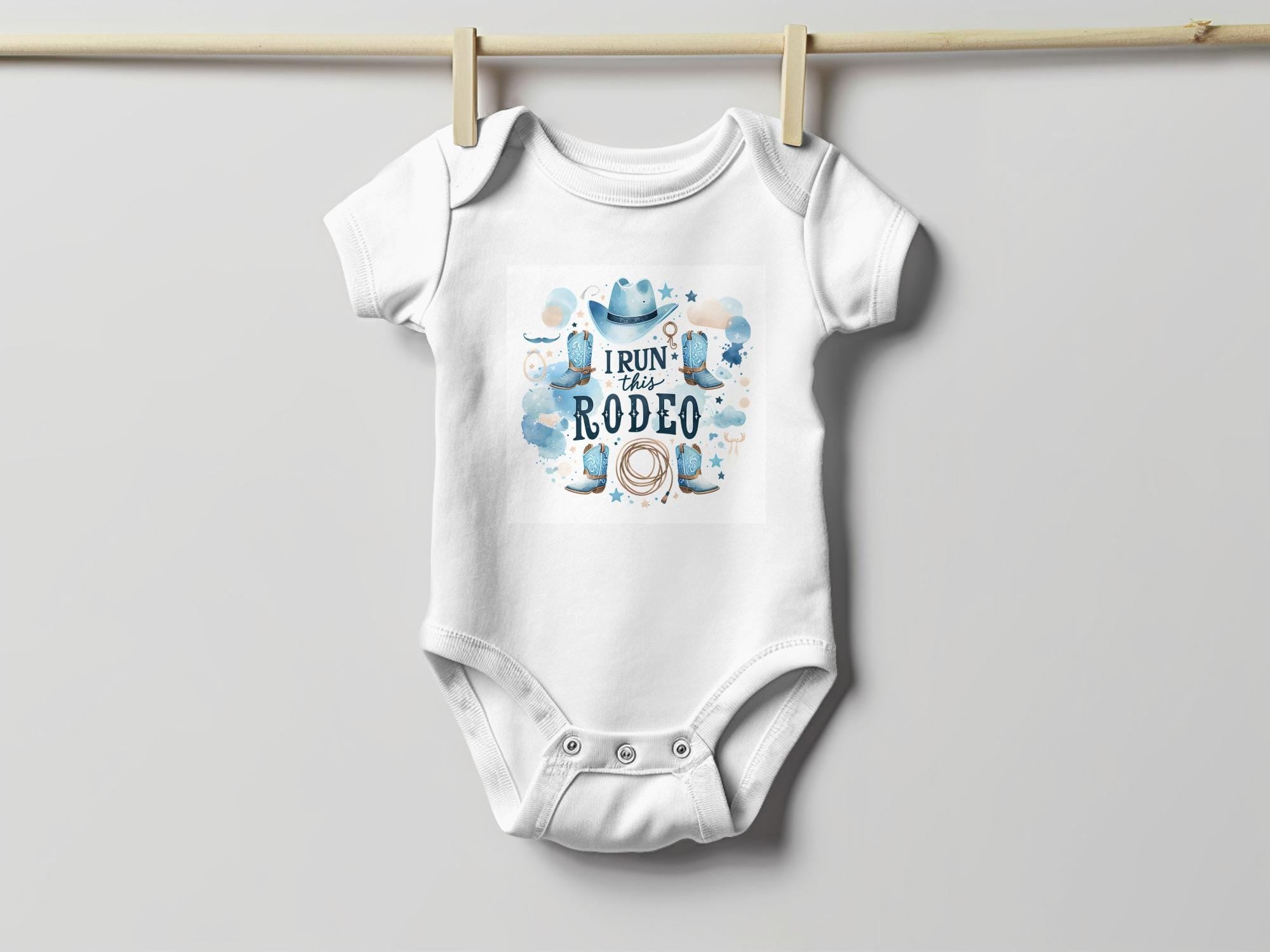 I Run This Rodeo T-Shirt, Cowboy T-Shirt, Cowboy Onesie, Western Baby Shower, Rodeo Shirt, Cowboy Boots Shirt, Rodeo Baby Gift, baby shower