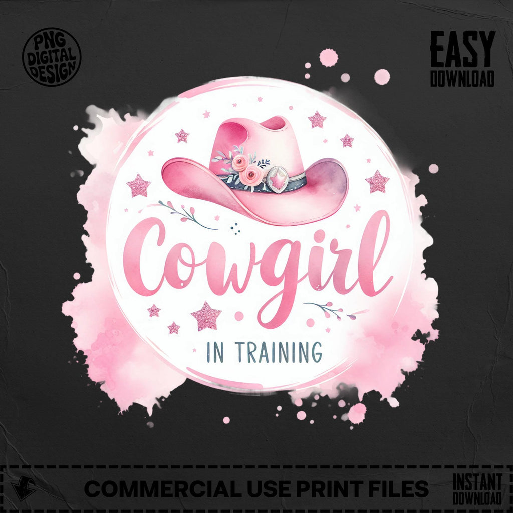 Cowgirl in Training PNG: Western Baby Girl Sublimation Design (Digital Download