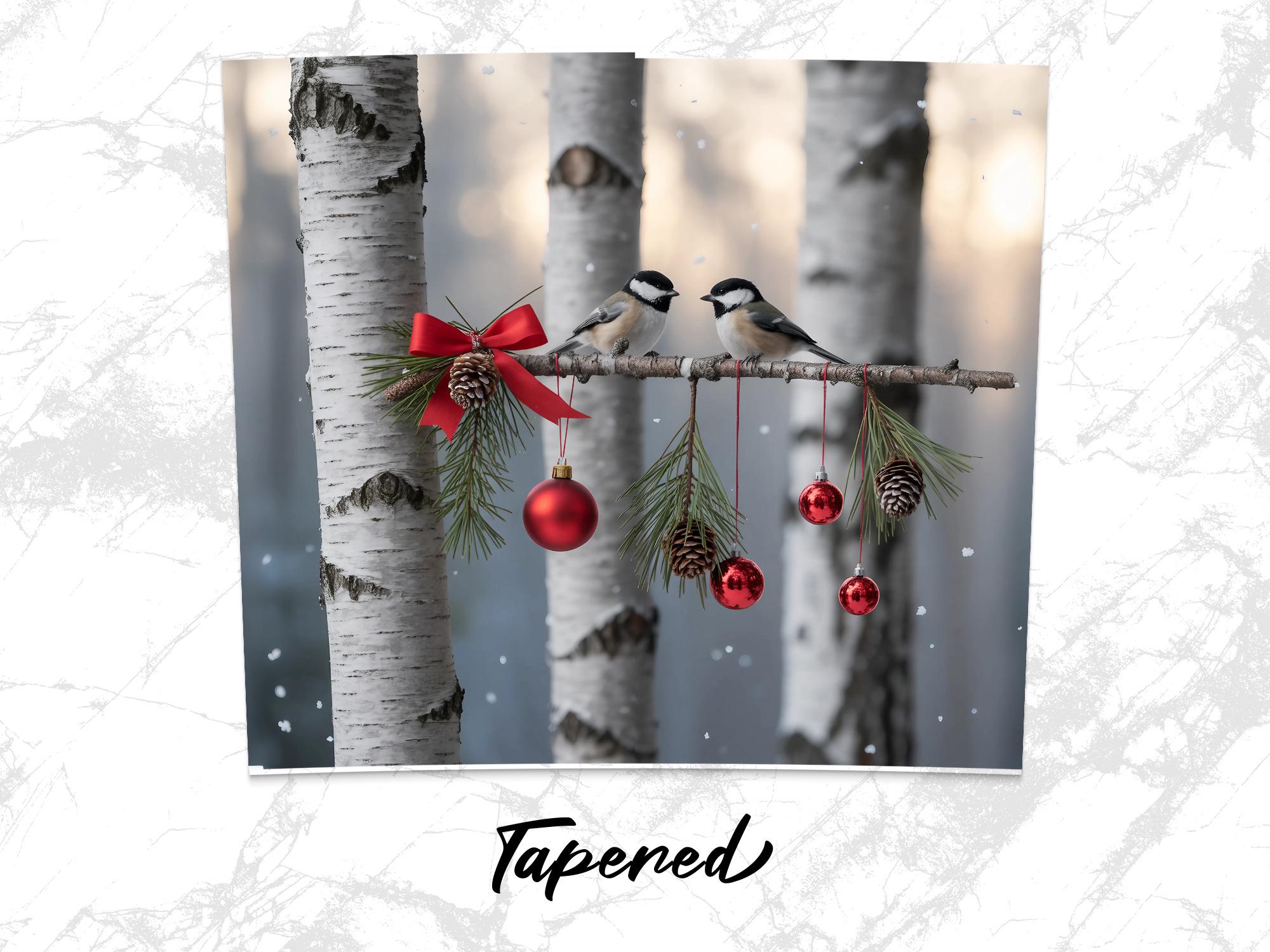 Winter Chickadee Tumbler Wrap: Christmas Ornament 20oz Skinny Tumbler PNG (Digital Download)