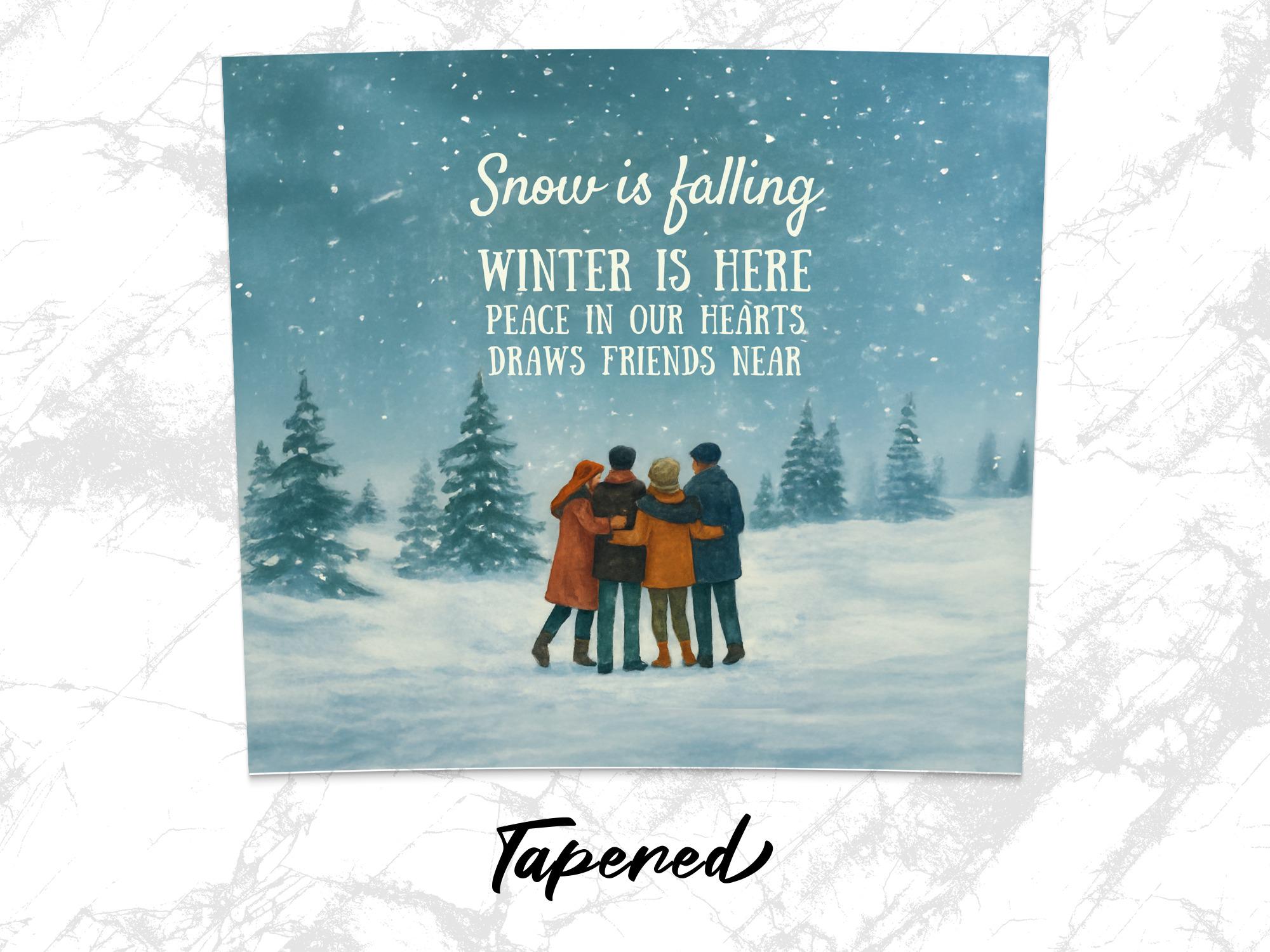 Winter Friends Tumbler Wrap: Snow Scene Sublimation Design (20oz Tumbler) (Digital Download