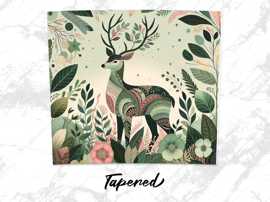 Floral Deer Tumbler Wrap: Boho Buck, Flowers, Leaves (Digital Download)