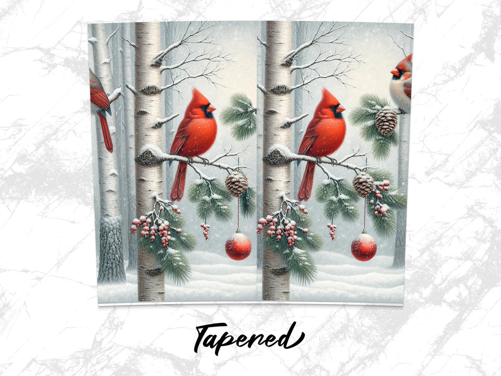 Christmas Cardinal Tumbler Wrap: 20oz Skinny Tumbler Sublimation Design (PNG Digital Download