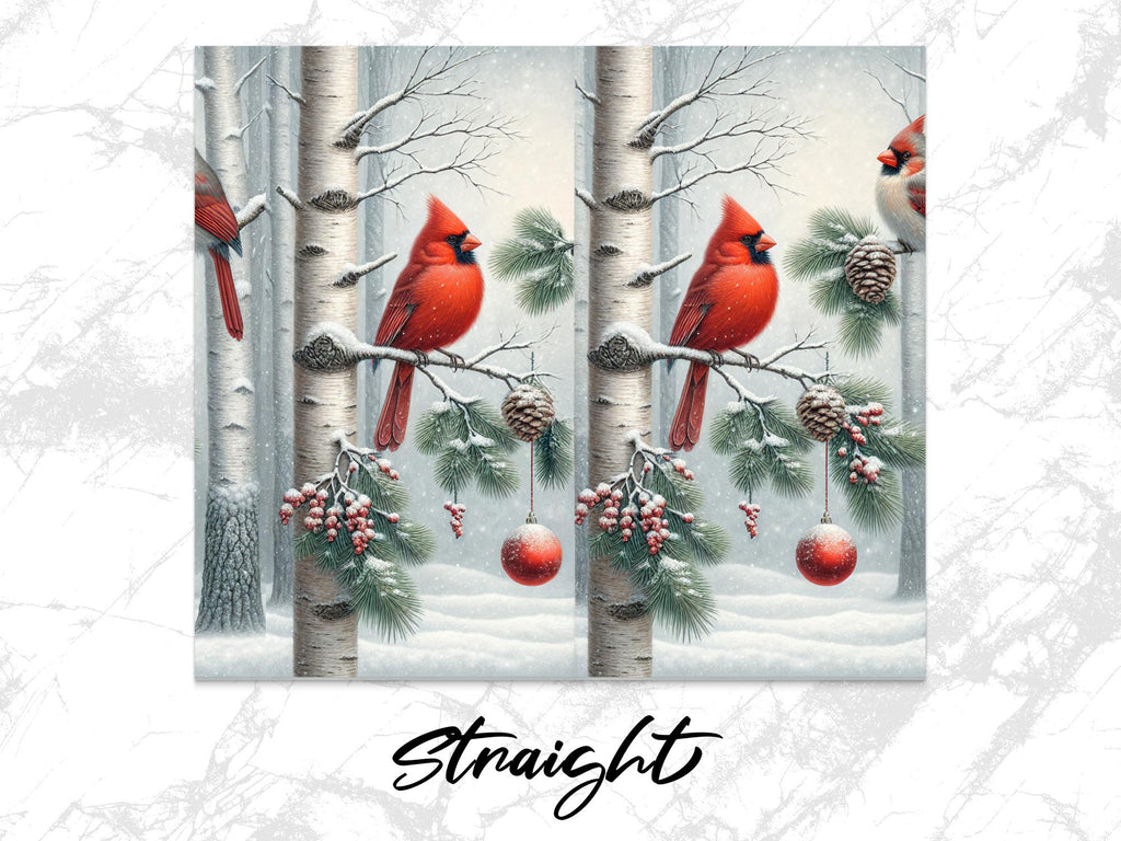 Christmas Cardinal Tumbler Wrap: 20oz Skinny Tumbler Sublimation Design (PNG Digital Download