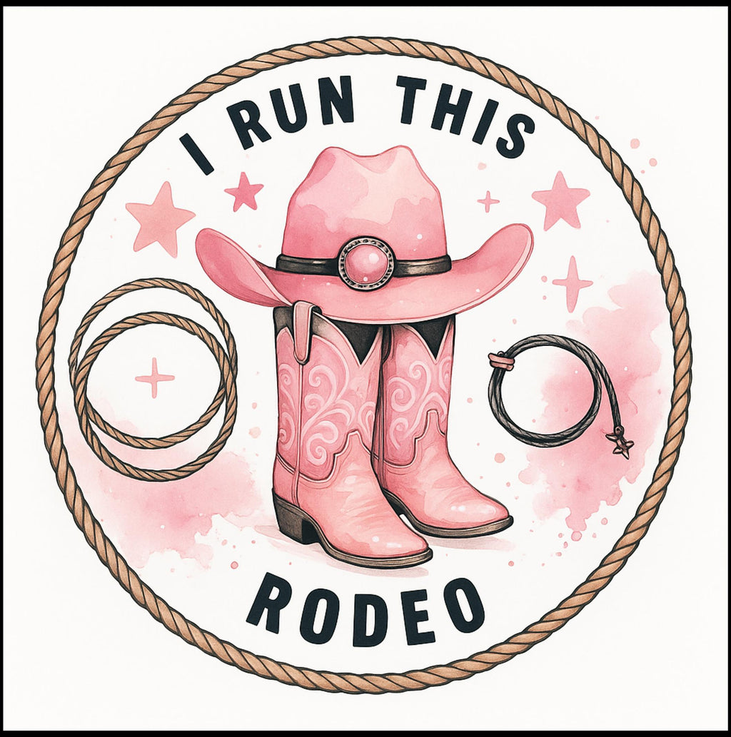 Pink Cowgirl Rodeo PNG: Western Sublimation Design (Digital Download