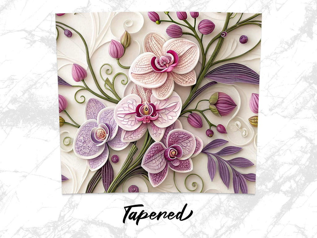 Purple Orchid Tumbler Wrap: Floral Sublimation Design (Digital Download, 20oz Tumbler PNGs)