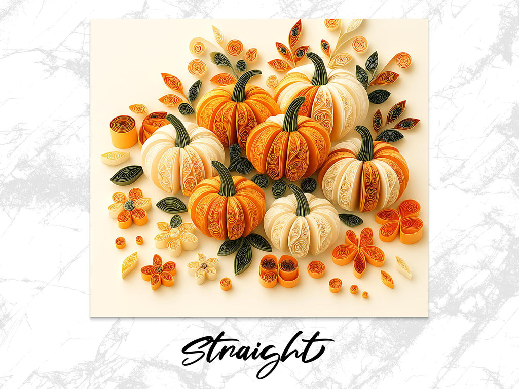 Quilled Pumpkin Tumbler Wrap: Autumn Sublimation Design (Digital Download)
