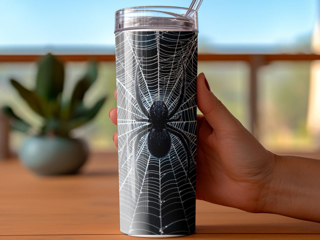 Spider Web Tumbler Wrap: Spooky Halloween Sublimation Design (Digital Download