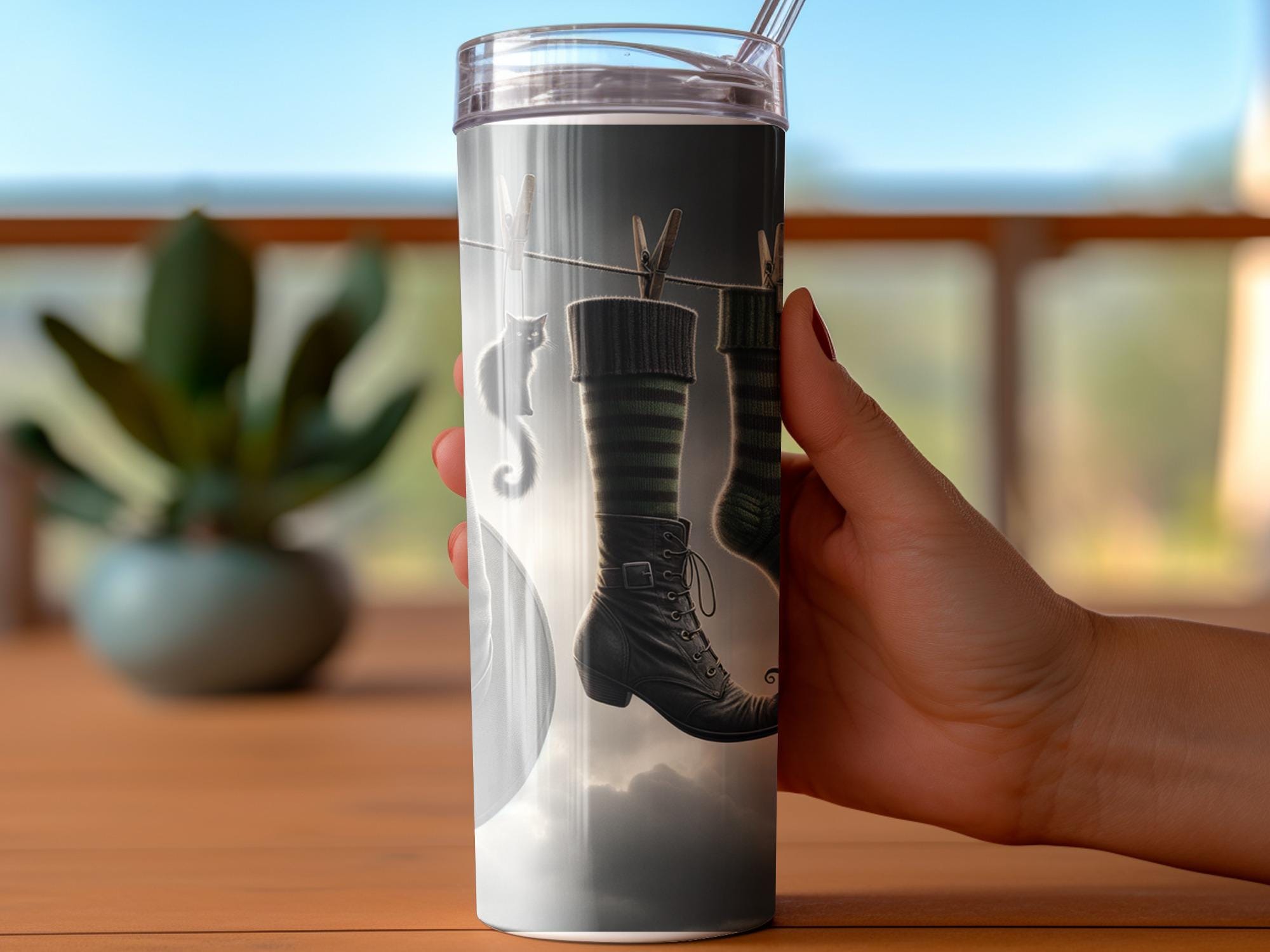 Witchy Laundry 20oz Tumbler Wrap: Halloween PNG Sublimation Design (Digital Download)