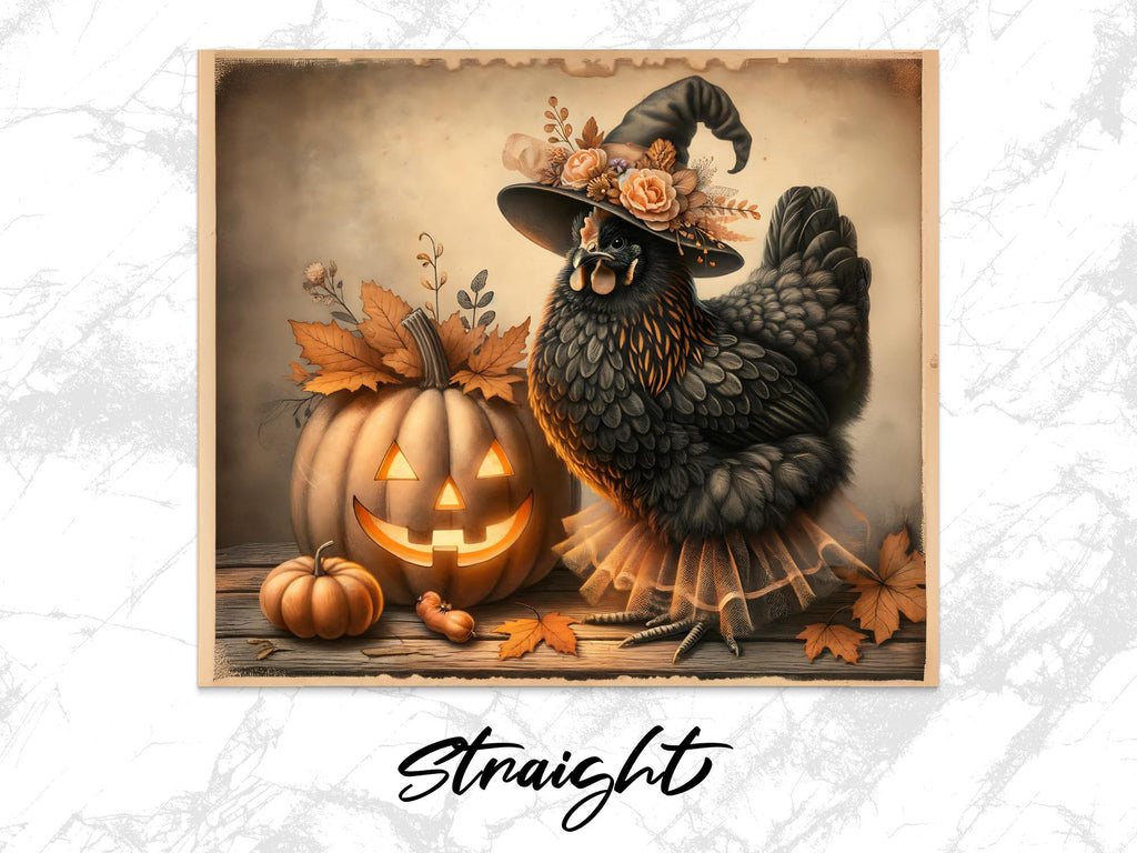 Witchy Chicken Halloween Tumbler Wrap: Fall Sublimation Design (Digital Download)