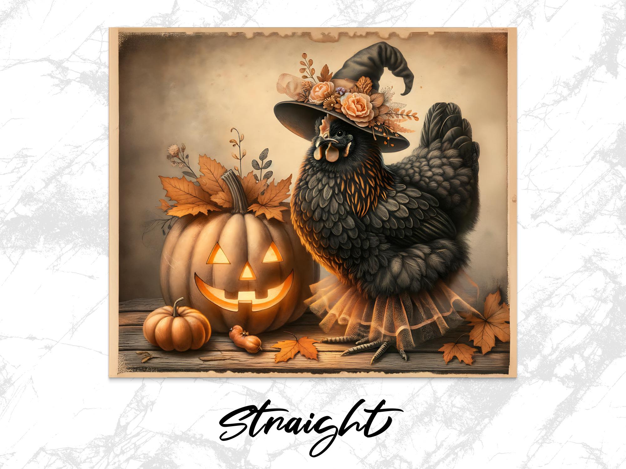 Witchy Chicken Halloween Tumbler Wrap: Fall Sublimation Design (Digital Download)