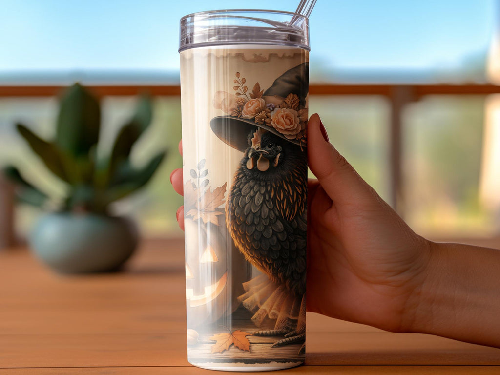 Witchy Chicken Halloween Tumbler Wrap: Fall Sublimation Design (Digital Download)