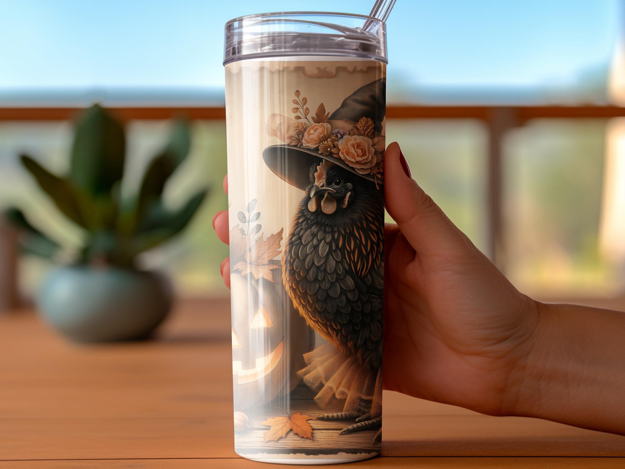 Witchy Chicken Halloween Tumbler Wrap: Fall Sublimation Design (Digital Download)