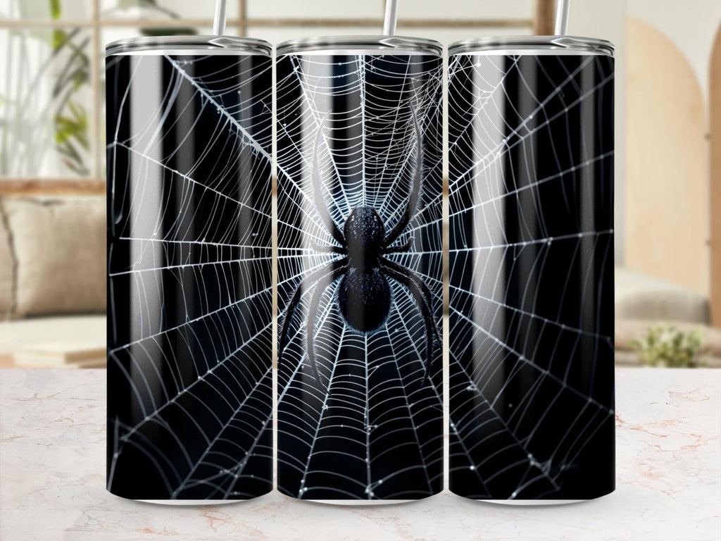 Spider Web Tumbler Wrap: Spooky Halloween Sublimation Design (Digital Download