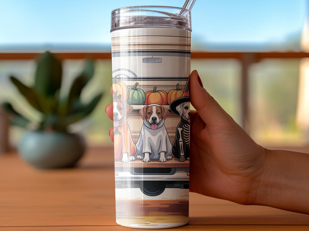 Halloween Dogs Truck Tumbler Wrap: Spooky Season PNG (Digital Download 20oz Tumbler Design)