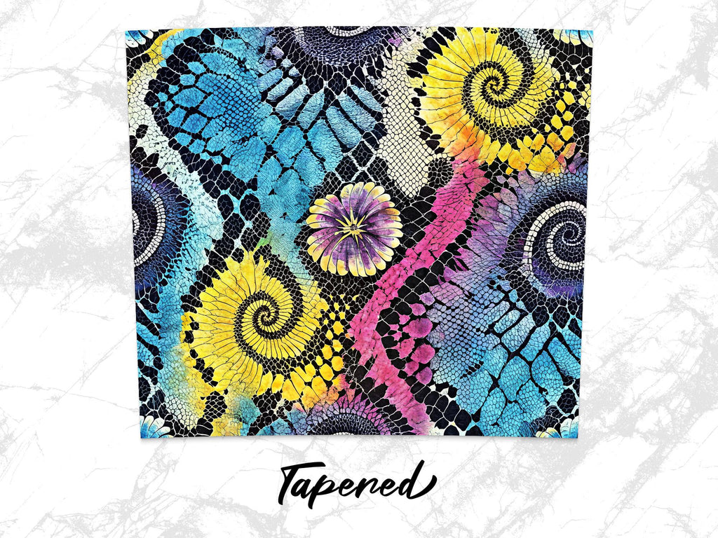 Floral Snakeskin Tumbler Wrap: Rainbow 20 oz Skinny Tumbler (Digital Download Design