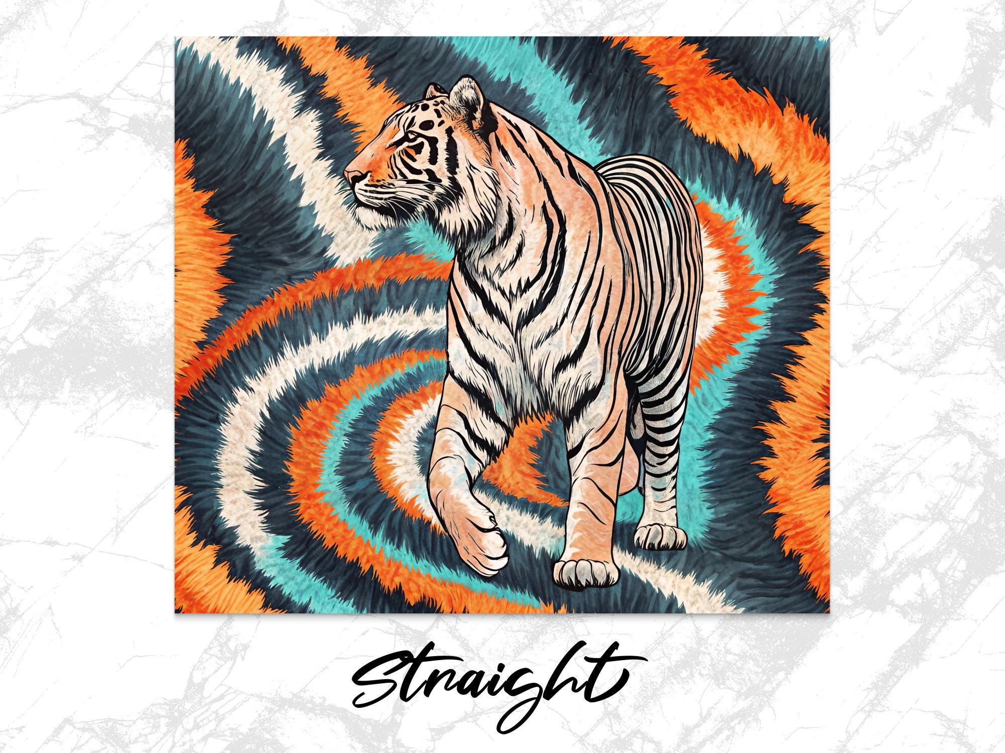 Tiger Tumbler Wrap PNG: Striped Fur Sublimation Design (Digital Download)