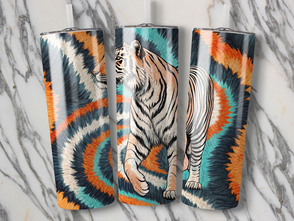 Tiger Tumbler Wrap PNG: Striped Fur Sublimation Design (Digital Download)
