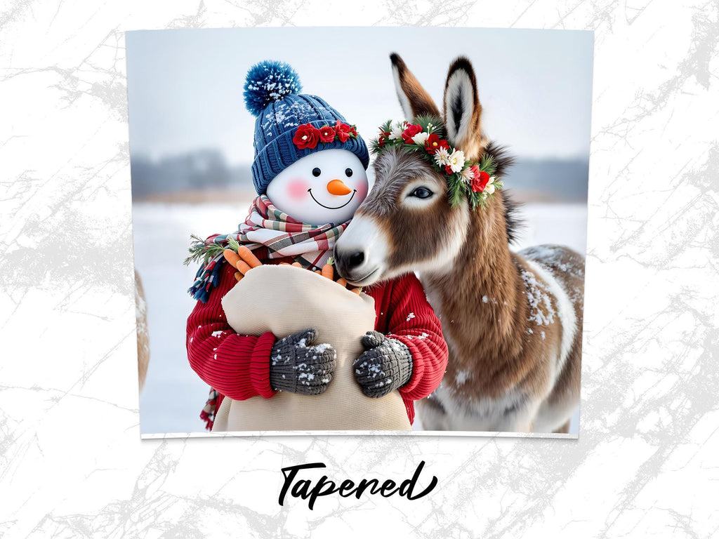 Snowman Donkey Tumbler Wrap: Winter Sublimation Design (Digital Download)