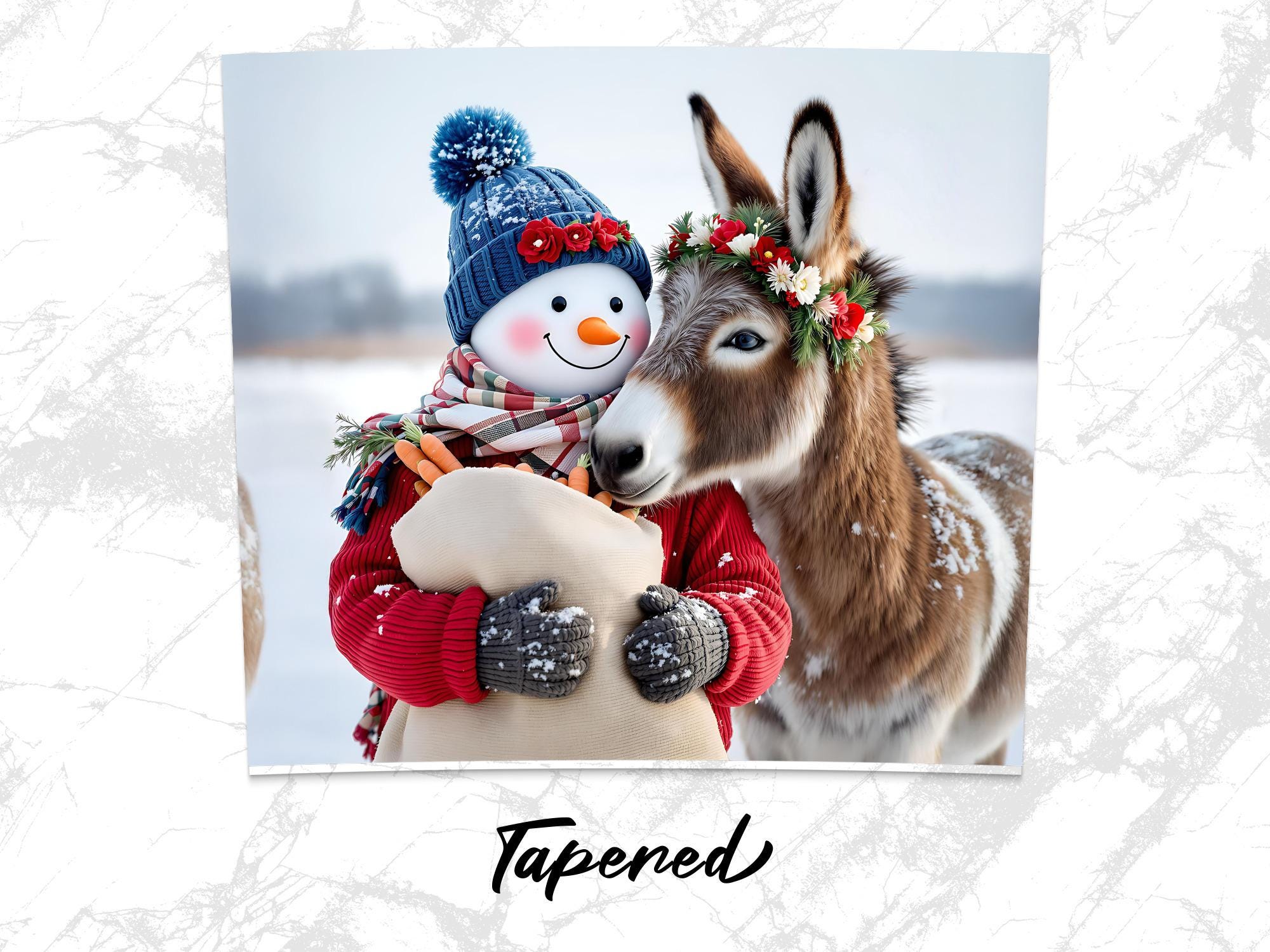 Snowman Donkey Tumbler Wrap: Winter Sublimation Design (Digital Download)