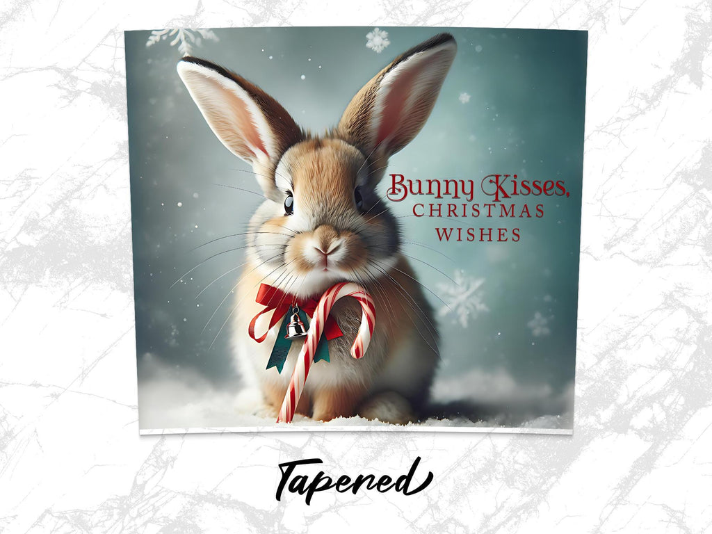 Christmas Bunny Tumbler Wrap: Holiday Kisses Design (Digital Download)