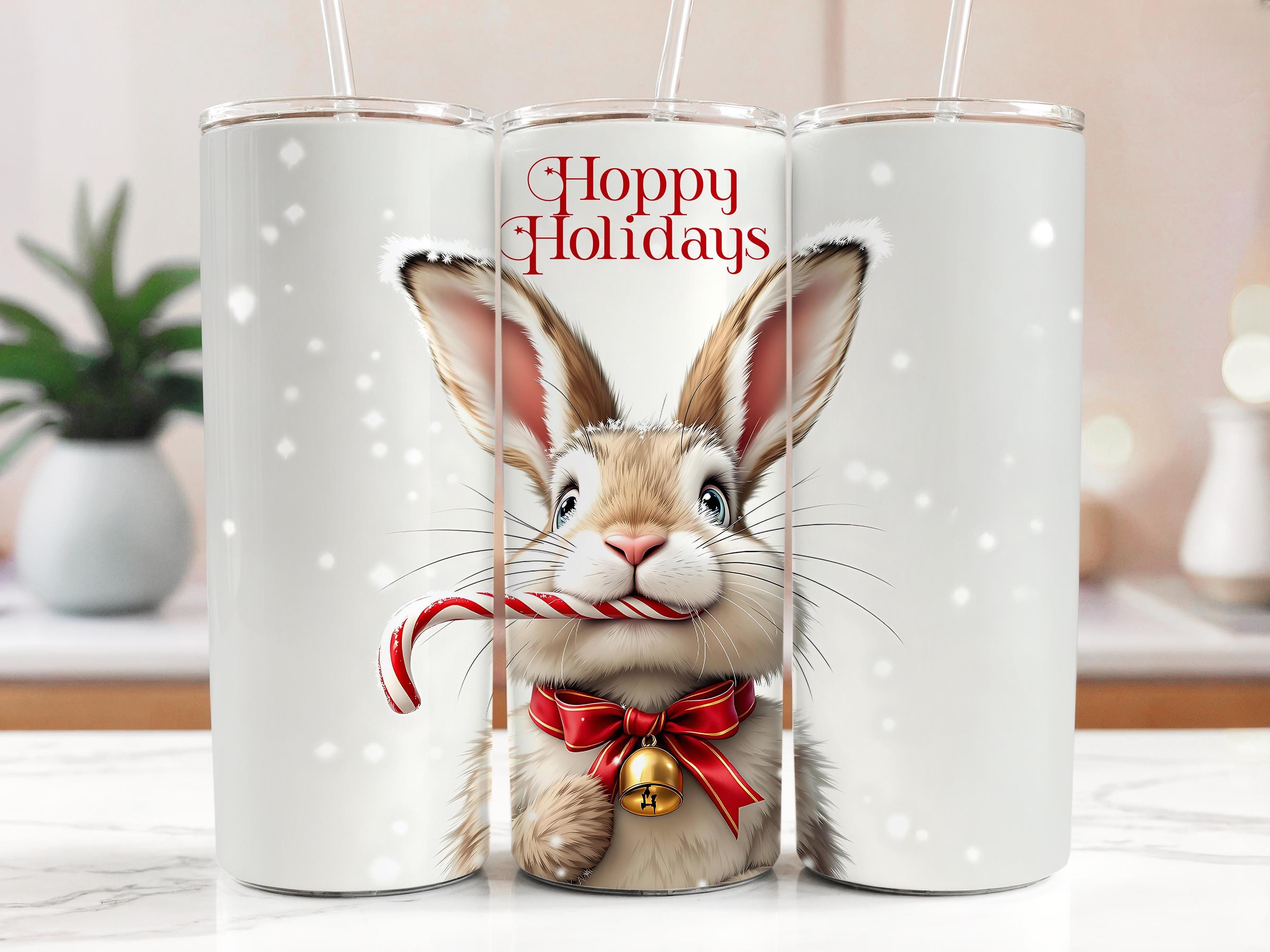 Bunny Christmas Tumbler Wrap: Holiday Sublimation Design (Digital Download)