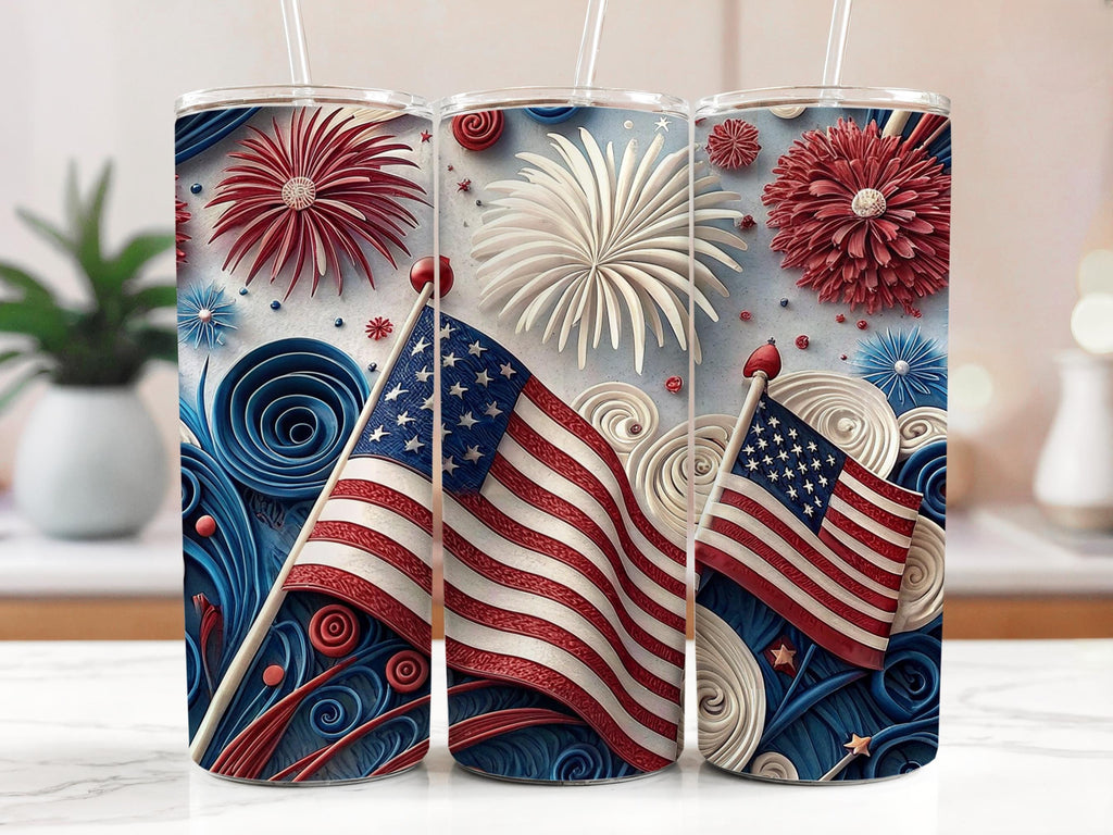 American Flag Tumbler Wrap: Patriotic USA Sublimation Design (Digital Download)