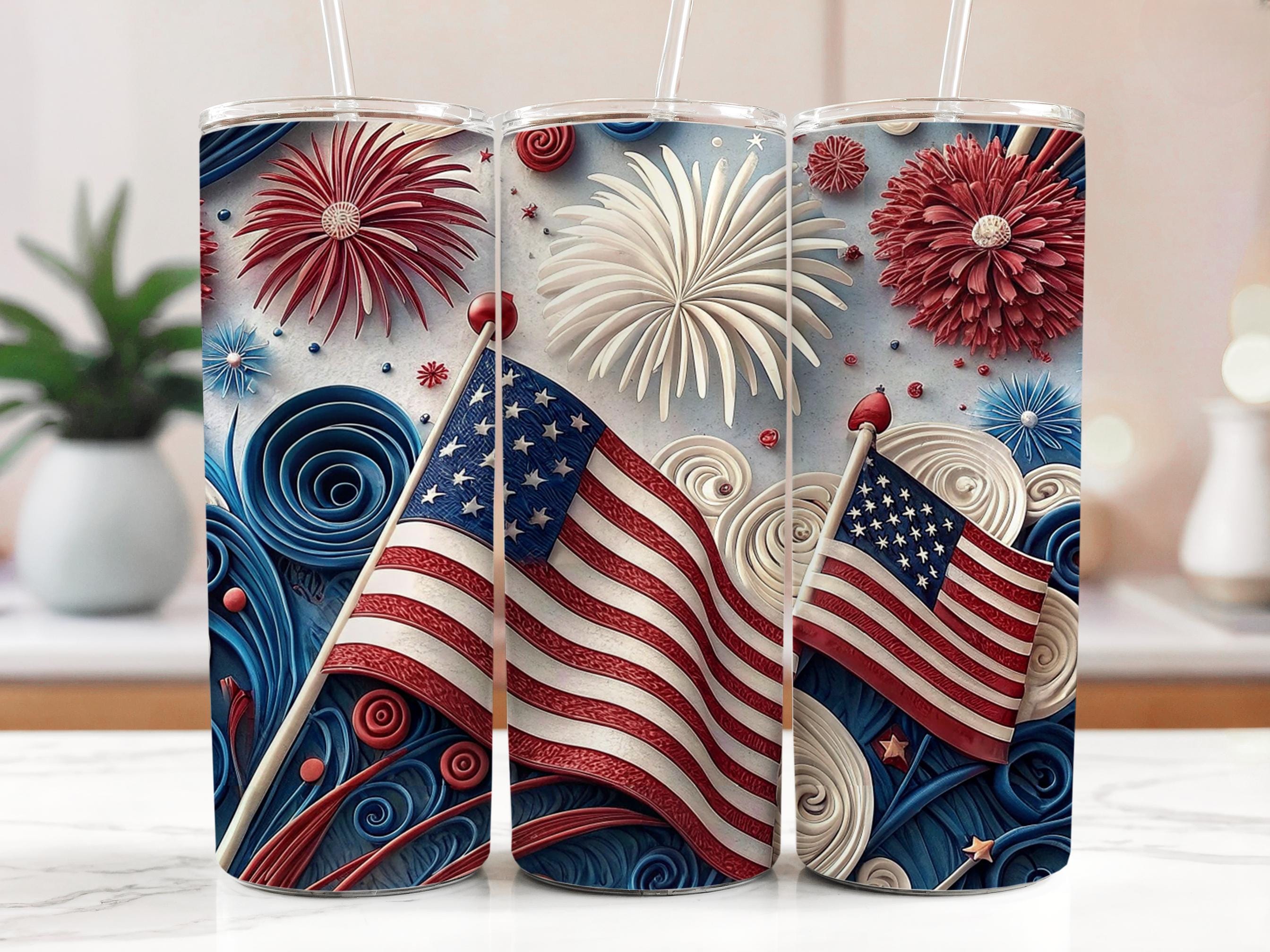 American Flag Tumbler Wrap: Patriotic USA Sublimation Design (Digital Download)