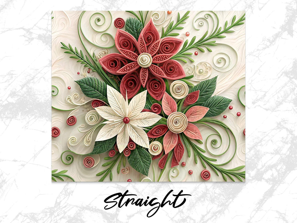 Quilled Floral Tumbler Wrap: 20oz Skinny Tumbler PNG (Digital Download)