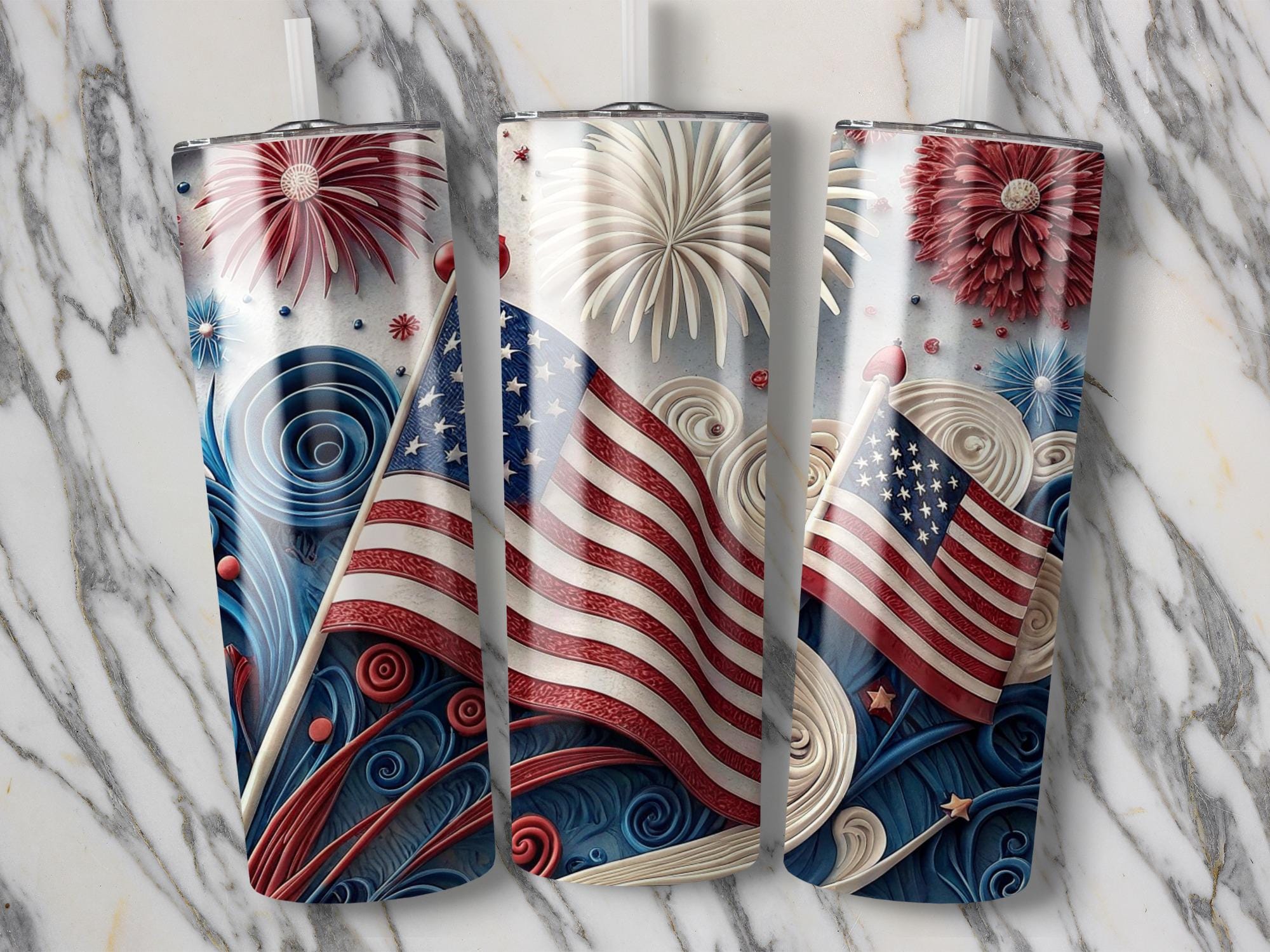 American Flag Tumbler Wrap: Patriotic USA Sublimation Design (Digital Download)